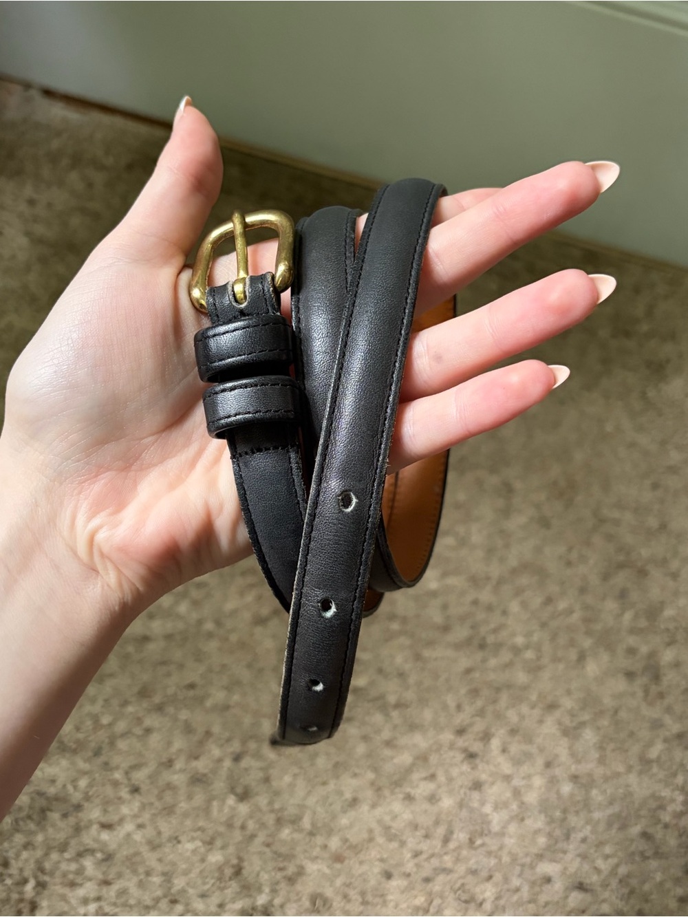 Coach Vintage 90s Glove Tanned Navy Leather Belt